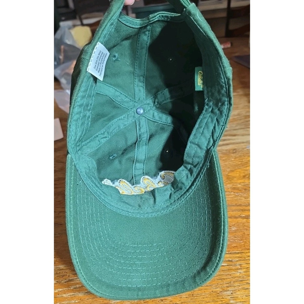Vintage Cabela's Mens Hat Green Embroidered Yellow Logo Adjustable 90s Strapback - Picture 7 of 8